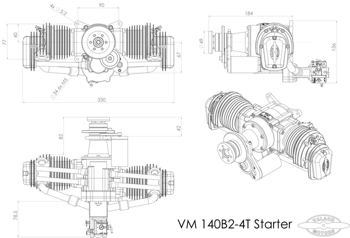 Valach by Fiala VM 140 B2-4T with Starter
