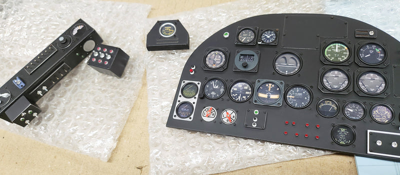 BAHS P-38 1:5 kit with museum scale cockpit panel and parts, 2 available