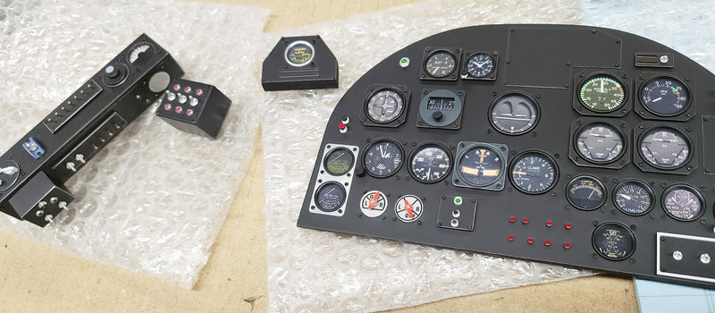 BAHS P-38 1:5 kit with museum scale cockpit panel and parts