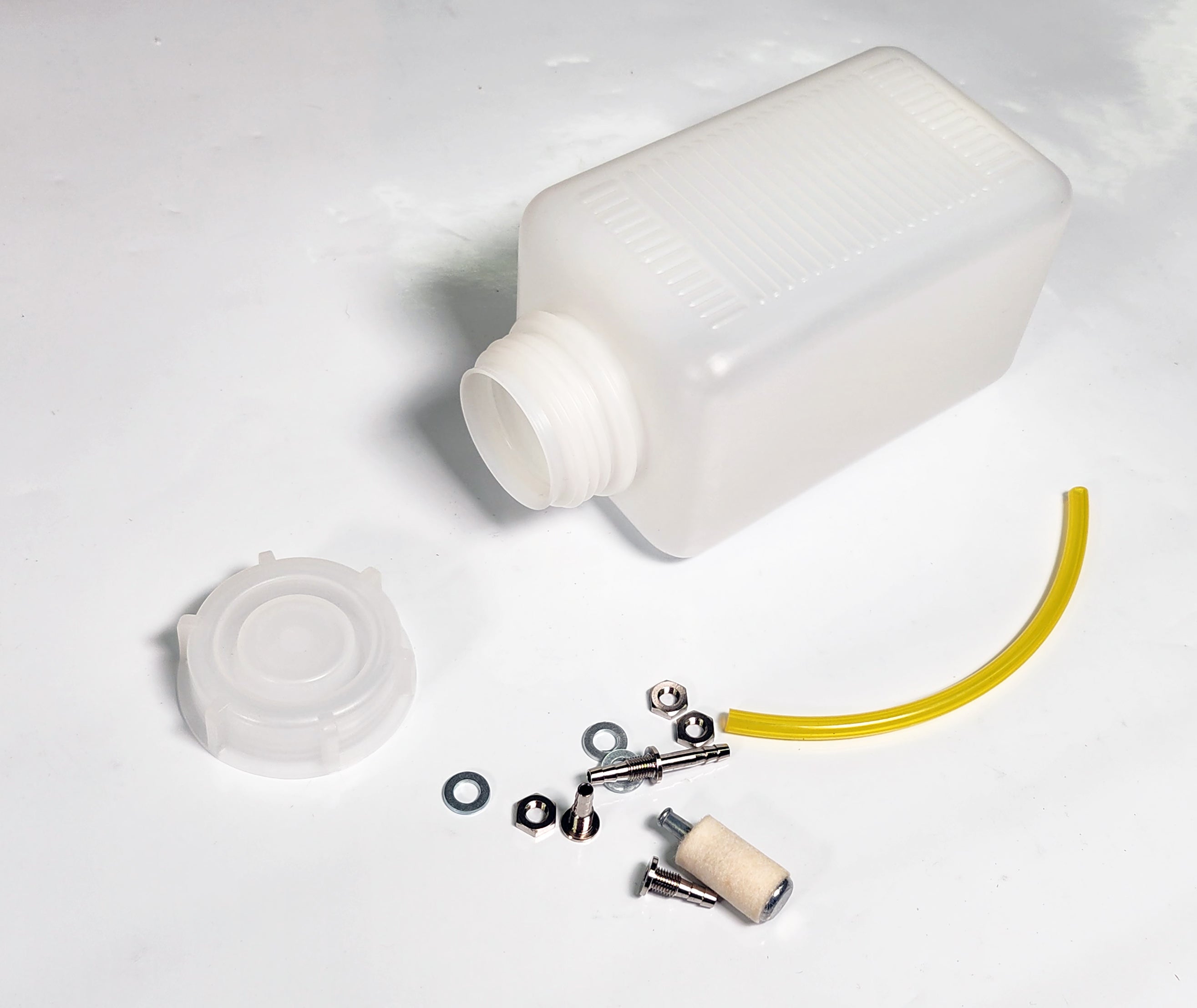 European Style Square Fuel Tank with Fittings, Line and Felt Clunk - 1000ml / 34oz