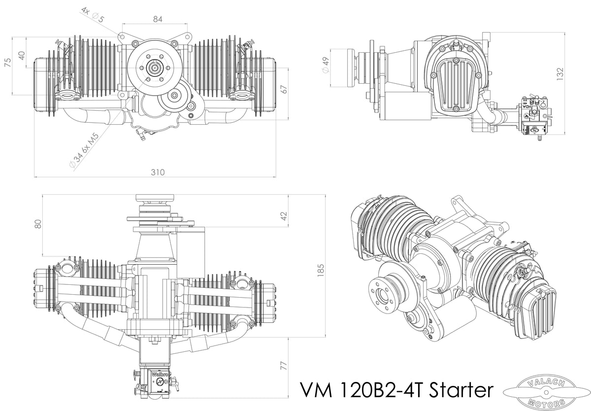 Fiala FM 120 B2-4T with Starter